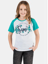 Sam 73 Grünes und weißes Mädchen-T-Shirt mit SAM 73-Aufdruck