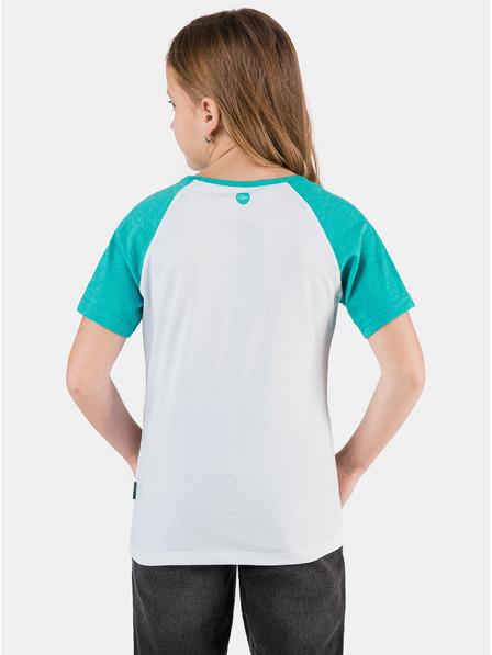 Sam 73 Grünes und weißes Mädchen-T-Shirt mit SAM 73-Aufdruck