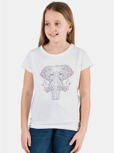 Sam 73 Weißes Mädchen-T-Shirt mit SAM 73-Aufdruck