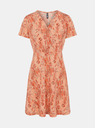 Pieces Orangefarbenes geblümtes Kleid Pieces Emanuelle