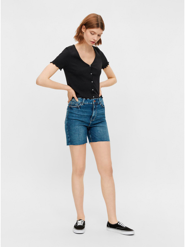 Pieces Blaue Jeansshorts Pieces Lisa