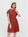 Pieces Braun gemustertes Kleid mit Rüschen Pieces Liz