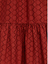Pieces Braunes gemustertes Midikleid mit Stehkragen Pieces Lupin