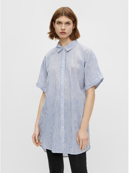 Pieces Hellblaues langgestreiftes Hemd Pieces Terra
