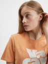 Pieces Orangefarbenes bedrucktes Hemd Pieces Tamaris