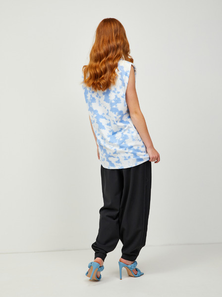 Pieces Blau-weiß gemustertes Long-T-Shirt Pieces Tabbi