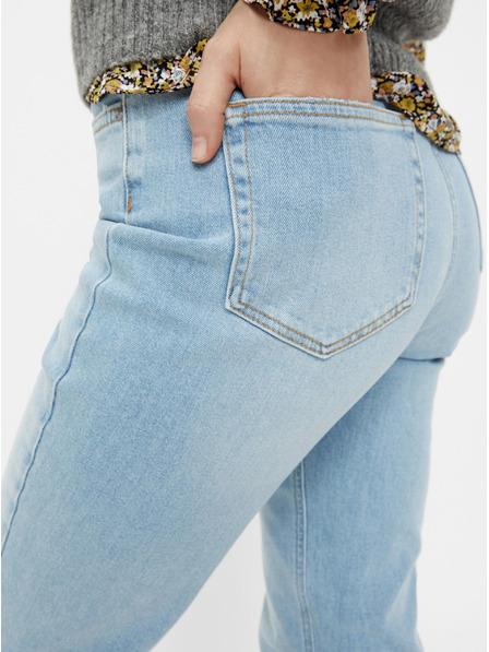 Pieces Hellblaue Mom-Jeans Pieces Leah