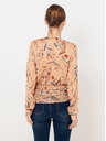 CAMAIEU Apricotfarbene geblümte Wickelbluse CAMAIEU