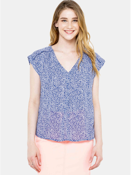 CAMAIEU Blau gemusterte Bluse CAMAIEU