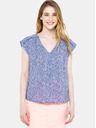 CAMAIEU Blau gemusterte Bluse CAMAIEU