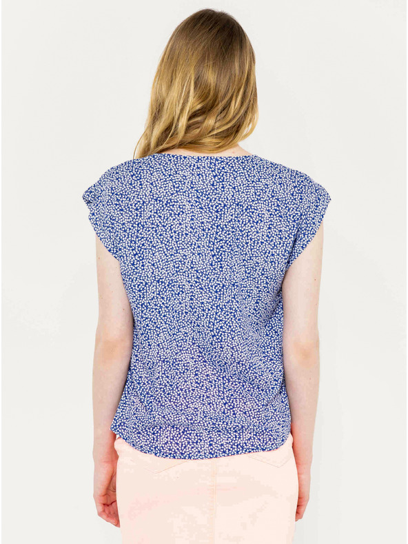 CAMAIEU Blau gemusterte Bluse CAMAIEU