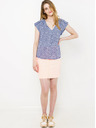 CAMAIEU Blau gemusterte Bluse CAMAIEU
