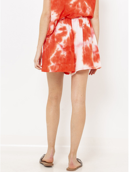 CAMAIEU Weiße und rote Batikshorts CAMAIEU