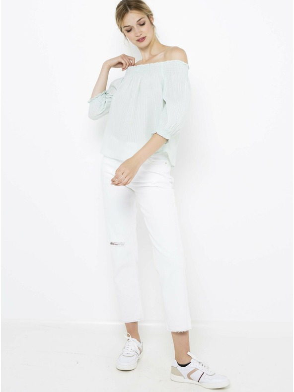 CAMAIEU Mint gestreifte Bluse CAMAIEU