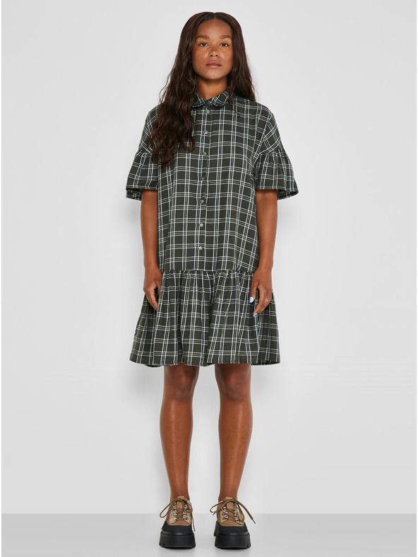 Noisy May Khaki kariertes Hemdkleid Noisy May Erik