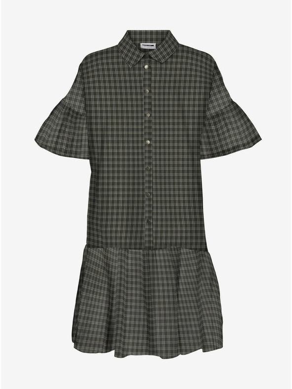 Noisy May Khaki kariertes Hemdkleid Noisy May Erik