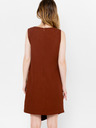 CAMAIEU Braunes asymmetrisches Kleid mit Zierknöpfen CAMAIEU