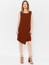 CAMAIEU Braunes asymmetrisches Kleid mit Zierknöpfen CAMAIEU