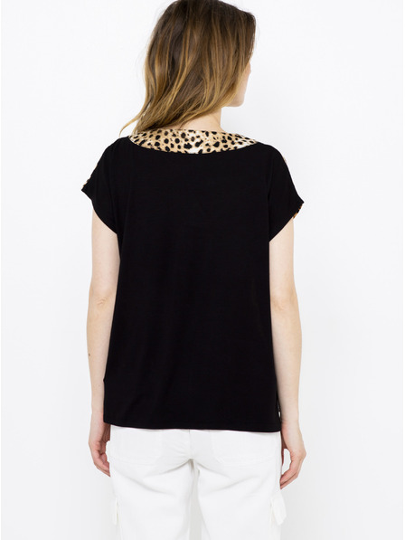 CAMAIEU Beigefarbene Bluse mit Gepardenmuster CAMAIEU