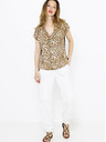 CAMAIEU Beigefarbene Bluse mit Gepardenmuster CAMAIEU