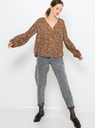 CAMAIEU Braun gemusterte Bluse CAMAIEU