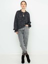 CAMAIEU Dunkelgrau gemusterte lockere Bluse CAMAIEU