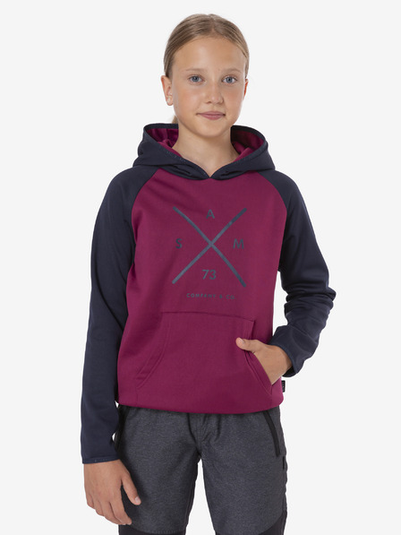 Sam 73 Blau und rosa bedruckter Kapuzenpullover für Mädchen SAM 73 Fleur