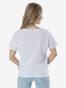 Sam 73 Weißes bedrucktes Damen-T-Shirt SAM 73