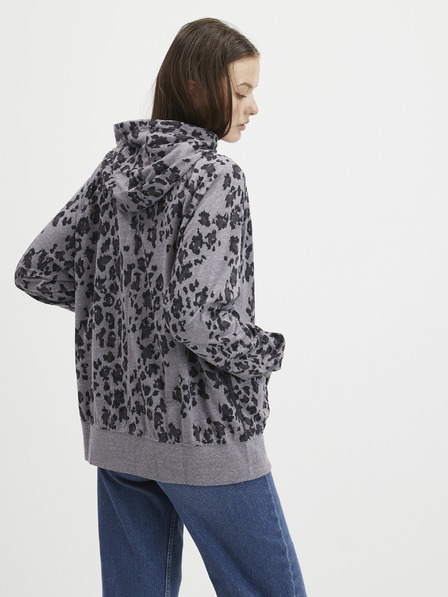 Nike Grau Gemusterter Kapuzenpullover mit Reißverschluss für Frauen Nike