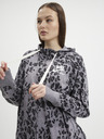 Nike Grau Gemusterter Kapuzenpullover mit Reißverschluss für Frauen Nike