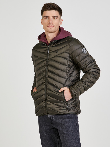 Sam 73 Khakifarbene Herren-Winter-Steppjacke Sam 73