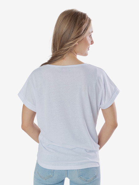 Sam 73 Weißes bedrucktes Damen-T-Shirt SAM 73