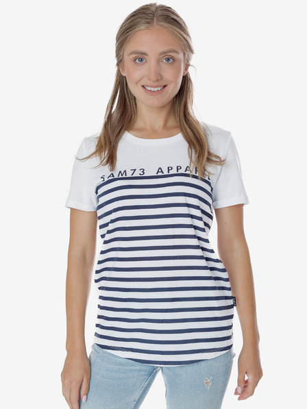 Sam 73 Blau-weiß gestreiftes Damen-T-Shirt SAM 73