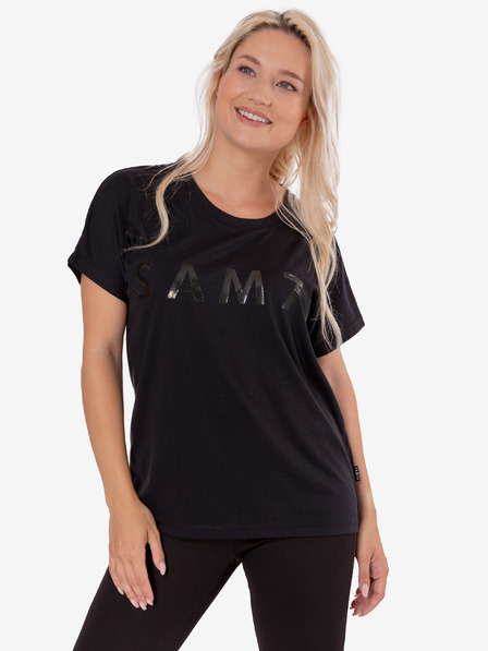 Sam 73 Schwarzes bedrucktes Damen-T-Shirt SAM 73