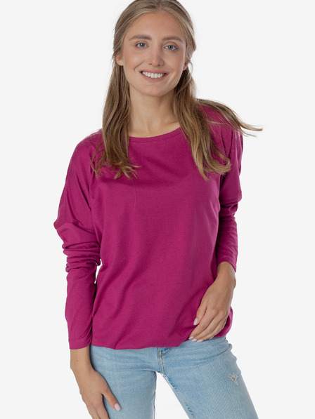 Sam 73 Dunkelrosa gestreiftes Damen-T-Shirt SAM 73