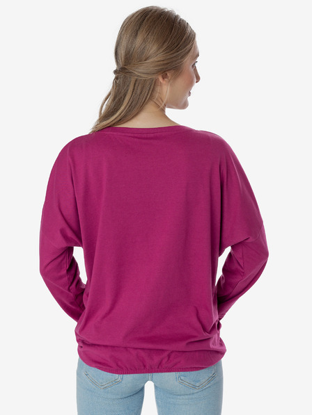 Sam 73 Dunkelrosa gestreiftes Damen-T-Shirt SAM 73