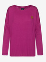 Sam 73 Dunkelrosa gestreiftes Damen-T-Shirt SAM 73