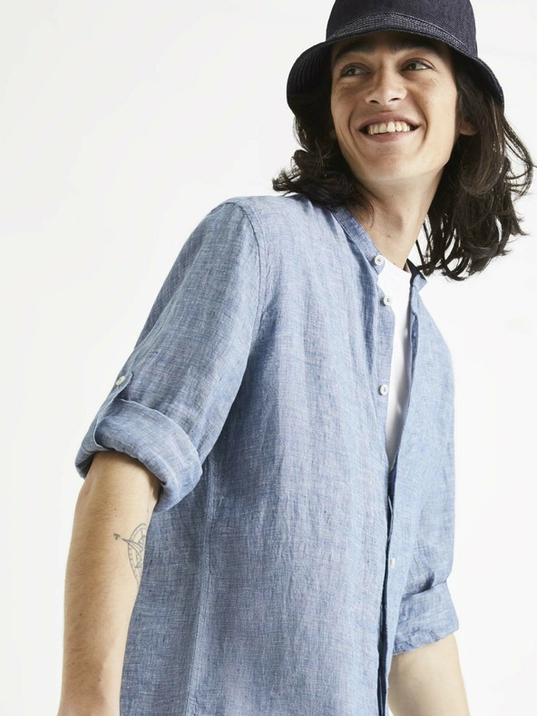 Celio Blaues Leinenhemd Celio Ratamao