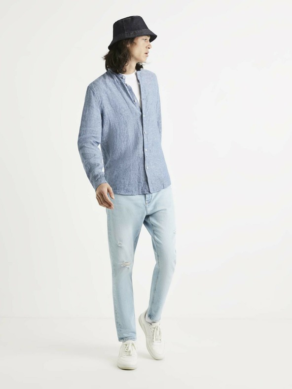 Celio Blaues Leinenhemd Celio Ratamao