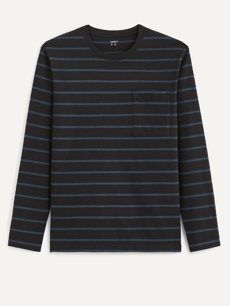 Celio Blau-schwarz gestreiftes Herren-T-Shirt Celio