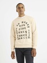 Celio Beigefarbener bedruckter Herren-Kapuzenpullover Celio