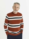 Celio Weiß-rot gestreifter Herrenpullover Celio