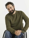 Celio Khakifarbener gemusterter Herrenpullover Celio