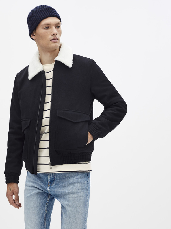 Celio Schwarze Celio Suborgwool Jacke
