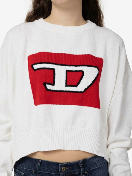 Diesel Weißer gemusterter Pullover für Damen Diesel