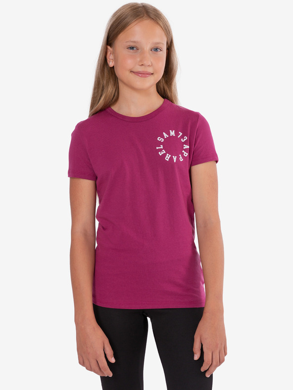 Sam 73 Dunkelrosa Mädchen-T-Shirt mit SAM 73-Aufdruck