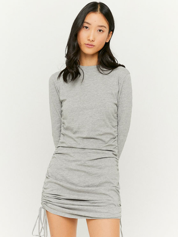 TALLY WEiJL Hellgraues ärmelloses Minikleid mit seitlichen Bändern TALLY WEiJL
