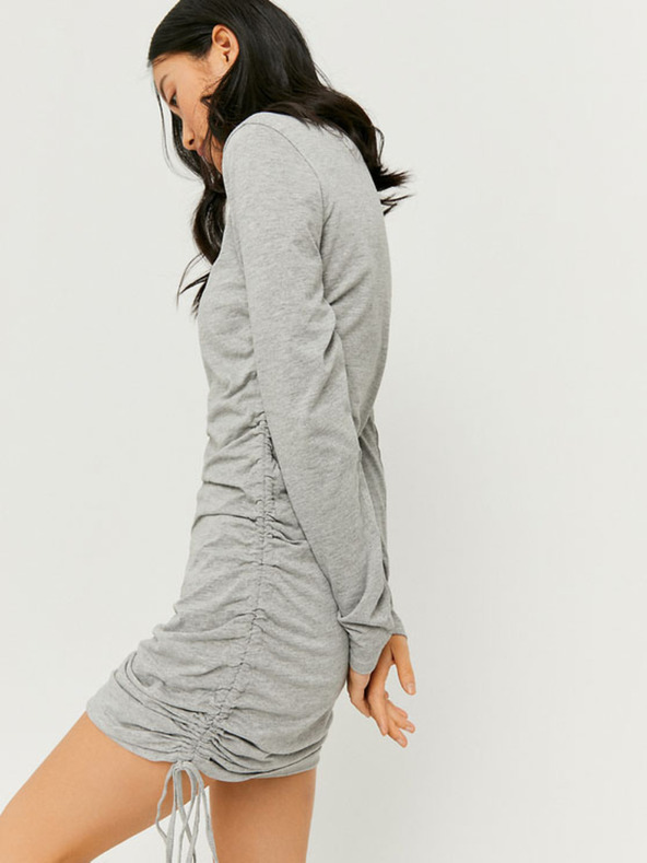 TALLY WEiJL Hellgraues ärmelloses Minikleid mit seitlichen Bändern TALLY WEiJL