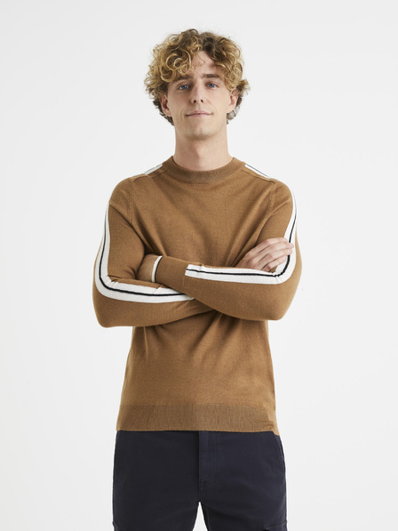 Celio Brauner Pullover mit Wolle Celio Veritas