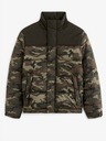 Celio Schwarze und grüne Herren-Camouflage-Steppwinterjacke Celio Vuelectron